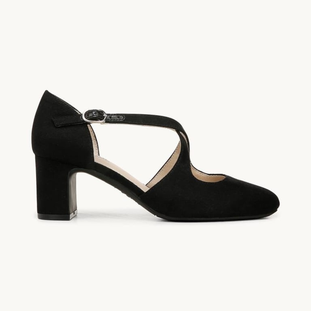 LifeStride Tracy Black Micro Strappy Block Heel Pump Shoes Sz 7.5M NEW - Picture 5 of 11